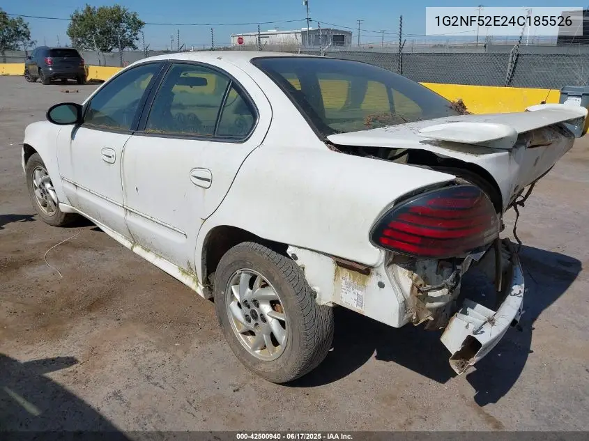 2004 Pontiac Grand Am Se1 VIN: 1G2NF52E24C185526 Lot: 42500940
