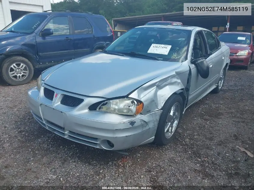 2004 Pontiac Grand Am Se2 VIN: 1G2NG52E74M585119 Lot: 42627456