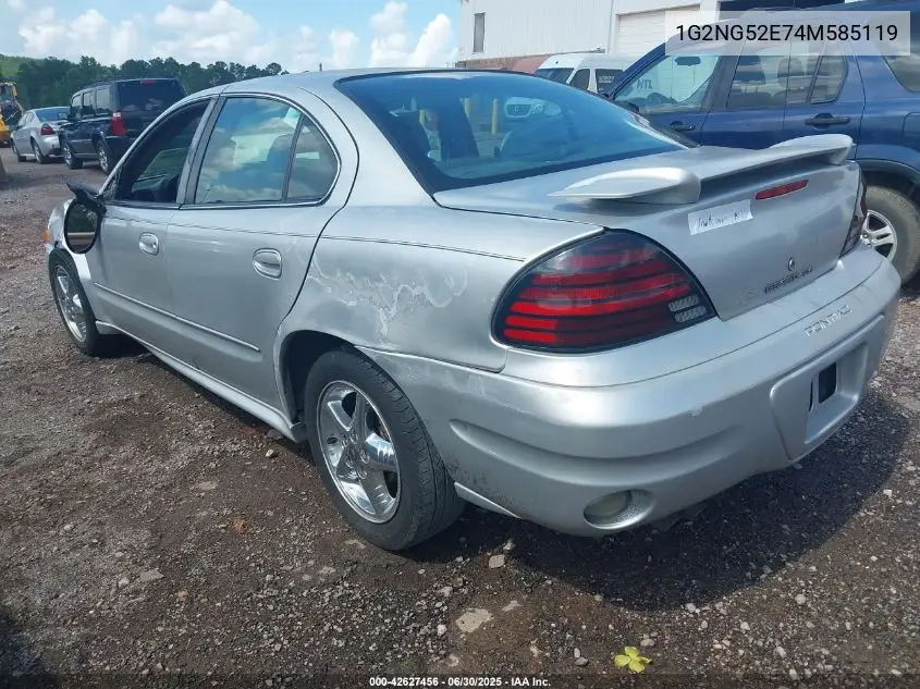 2004 Pontiac Grand Am Se2 VIN: 1G2NG52E74M585119 Lot: 42627456