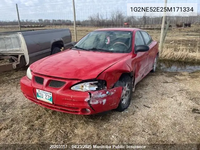 2005 Pontiac Grand Am Se VIN: 1G2NE52E25M171334 Lot: 20203317
