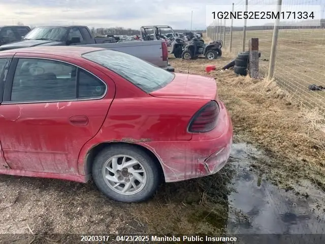 2005 Pontiac Grand Am Se VIN: 1G2NE52E25M171334 Lot: 20203317