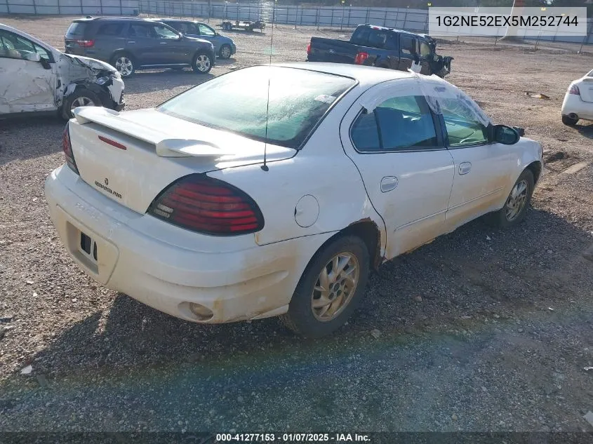 2005 Pontiac Grand Am Se VIN: 1G2NE52EX5M252744 Lot: 41277153