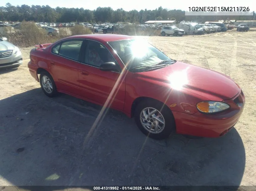2005 Pontiac Grand Am Se VIN: 1G2NE52E15M211726 Lot: 41319952