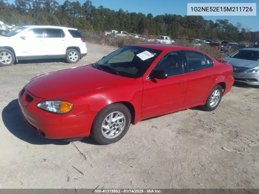 2005 Pontiac Grand Am Se VIN: 1G2NE52E15M211726 Lot: 41319952