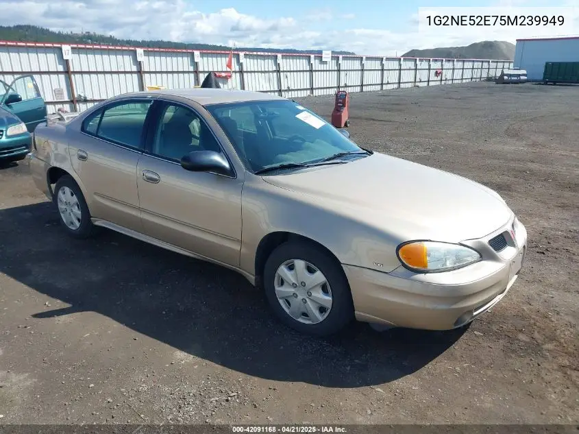 2005 Pontiac Grand Am Se VIN: 1G2NE52E75M239949 Lot: 42091168