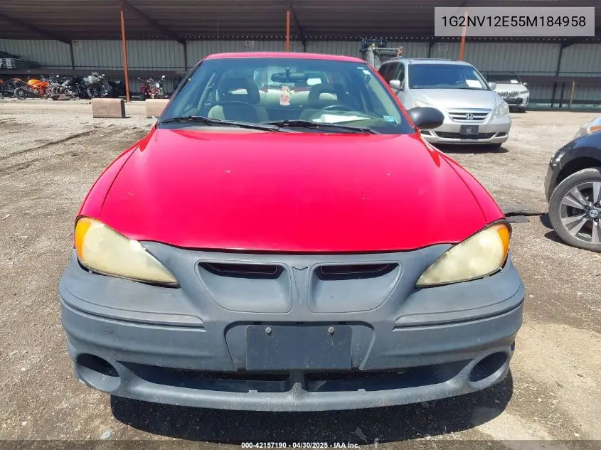 2005 Pontiac Grand Am Gt1 VIN: 1G2NV12E55M184958 Lot: 42157190