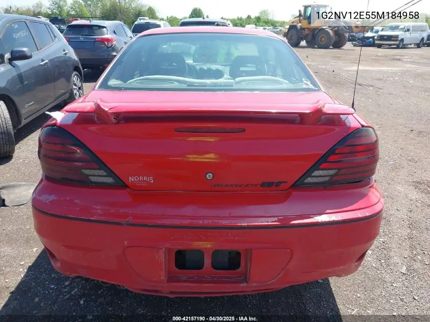2005 Pontiac Grand Am Gt1 VIN: 1G2NV12E55M184958 Lot: 42157190