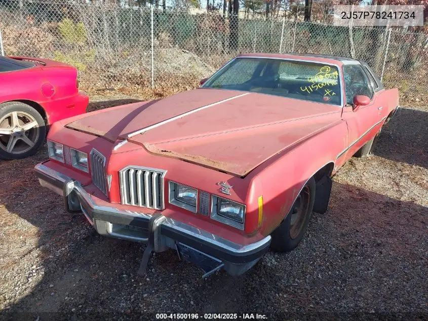 1977 Pontiac Grand Prix VIN: 2J57P78241734 Lot: 41500196