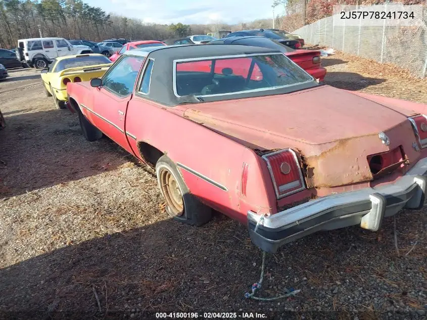 1977 Pontiac Grand Prix VIN: 2J57P78241734 Lot: 41500196