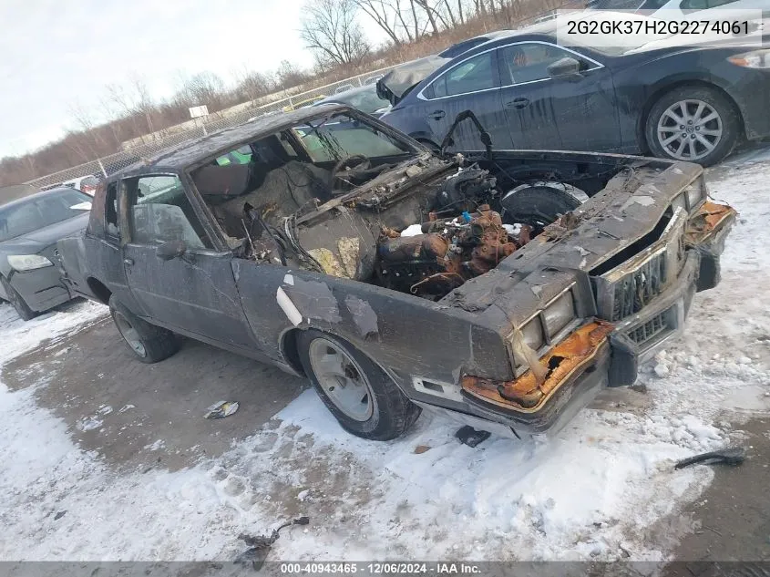 1986 Pontiac Grand Prix Le VIN: 2G2GK37H2G2274061 Lot: 40943465