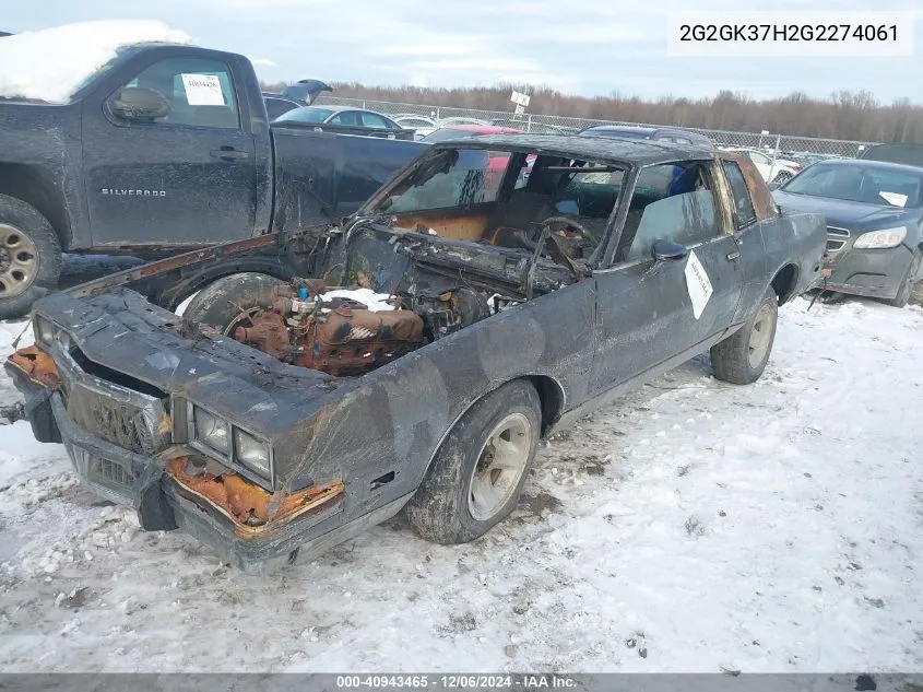1986 Pontiac Grand Prix Le VIN: 2G2GK37H2G2274061 Lot: 40943465