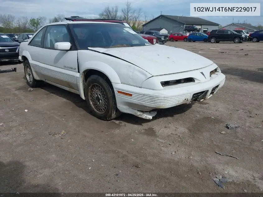 1992 Pontiac Grand Prix Se VIN: 1G2WJ14T6NF229017 Lot: 42101972