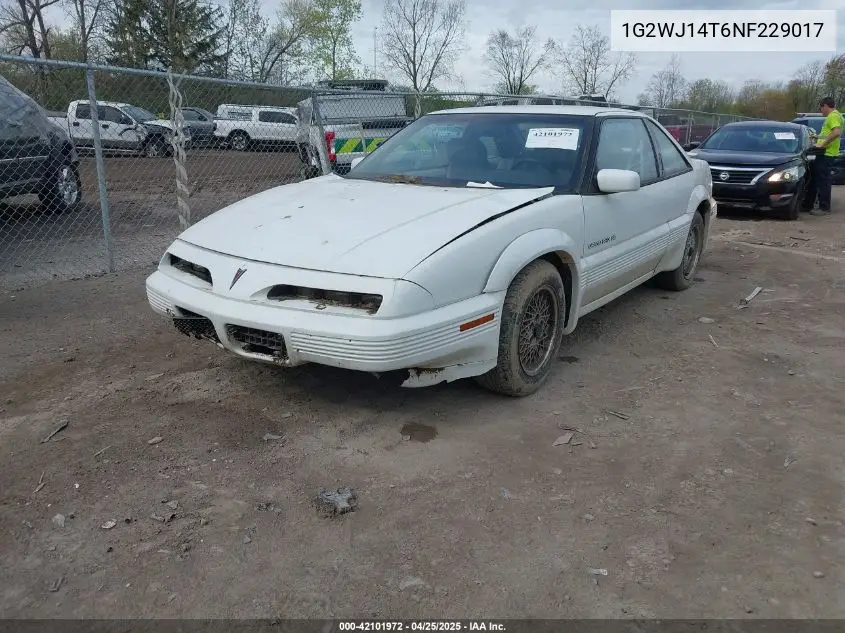 1992 Pontiac Grand Prix Se VIN: 1G2WJ14T6NF229017 Lot: 42101972