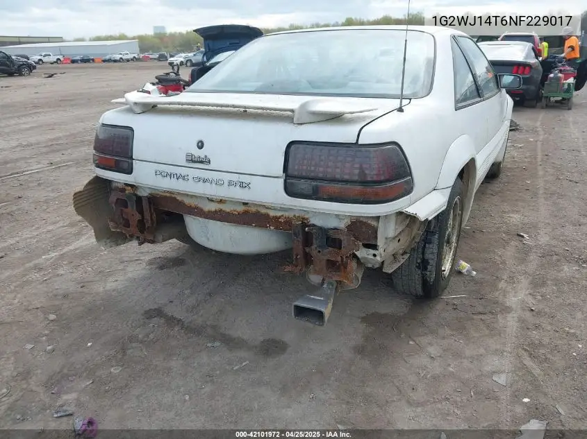 1992 Pontiac Grand Prix Se VIN: 1G2WJ14T6NF229017 Lot: 42101972