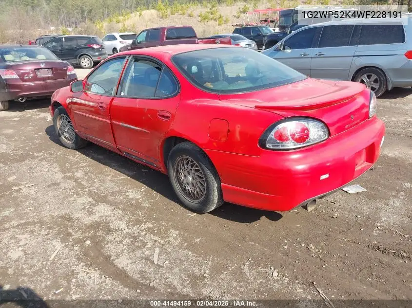 1998 Pontiac Grand Prix Gt VIN: 1G2WP52K4WF228191 Lot: 41494159