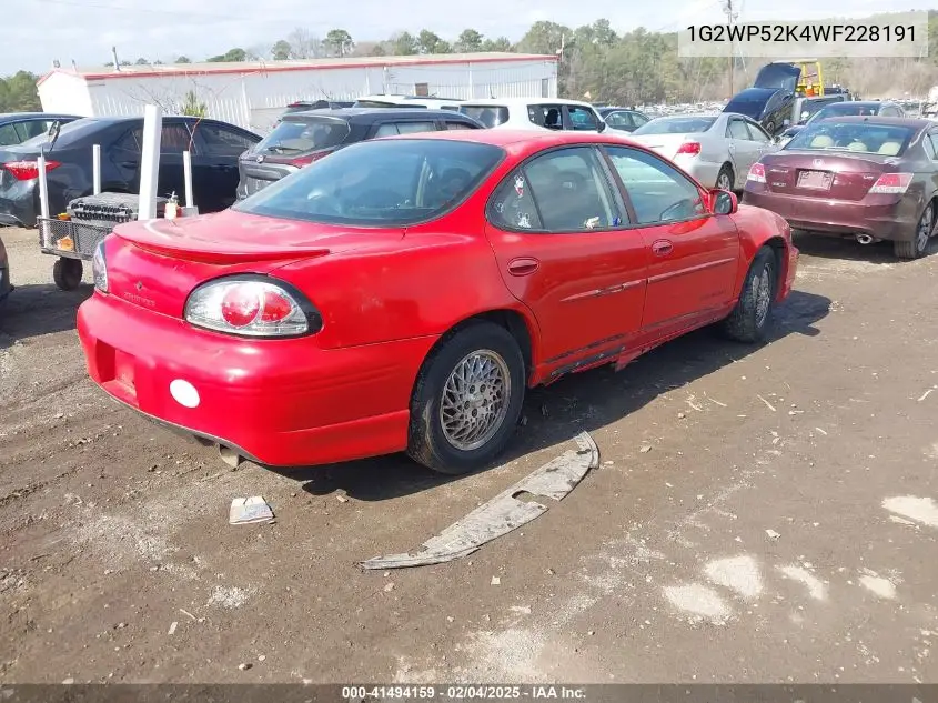 1998 Pontiac Grand Prix Gt VIN: 1G2WP52K4WF228191 Lot: 41494159