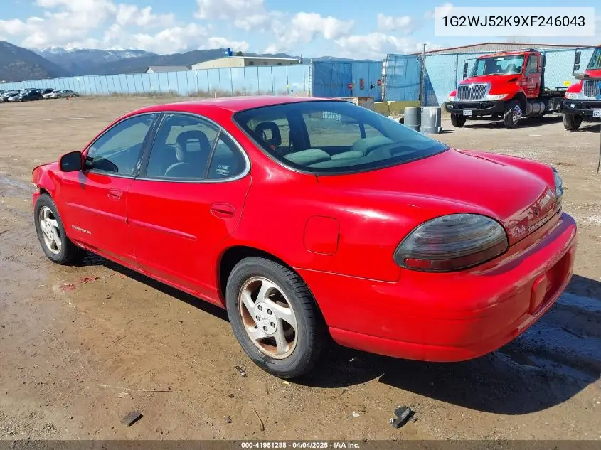1999 Pontiac Grand Prix Se VIN: 1G2WJ52K9XF246043 Lot: 41951288