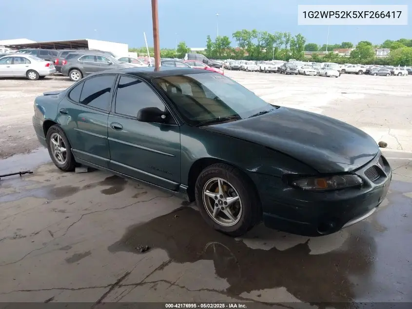 1999 Pontiac Grand Prix Gt VIN: 1G2WP52K5XF266417 Lot: 42176995