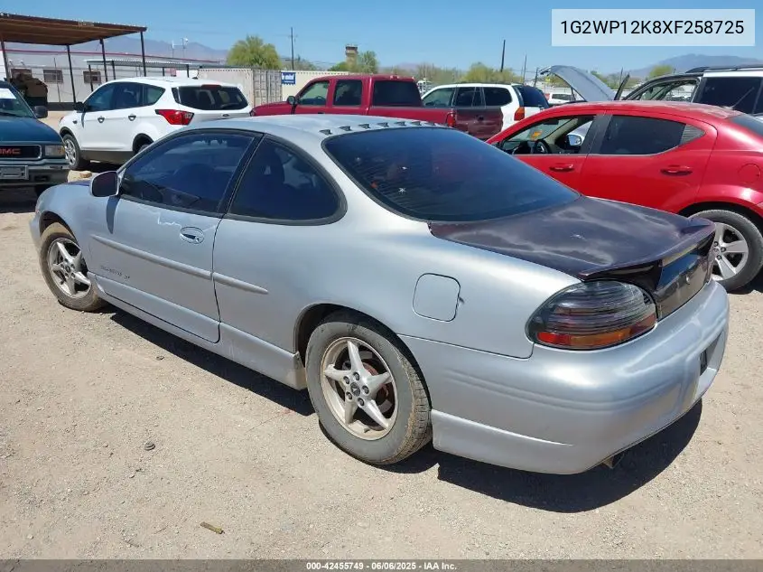 1999 Pontiac Grand Prix Gt VIN: 1G2WP12K8XF258725 Lot: 42455749