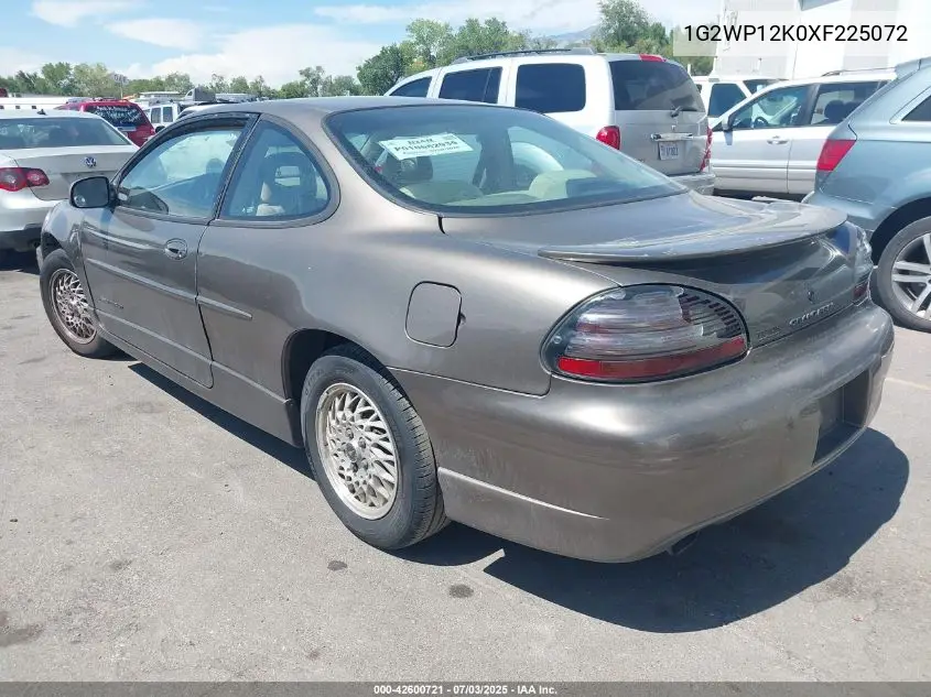 1999 Pontiac Grand Prix Gt VIN: 1G2WP12K0XF225072 Lot: 42600721