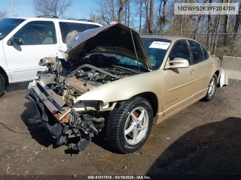 2000 Pontiac Grand Prix Gt VIN: 1G2WP52K3YF204709 Lot: 41817818