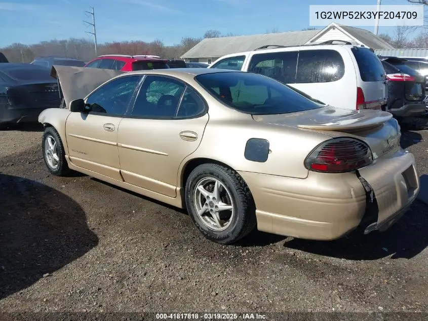 2000 Pontiac Grand Prix Gt VIN: 1G2WP52K3YF204709 Lot: 41817818