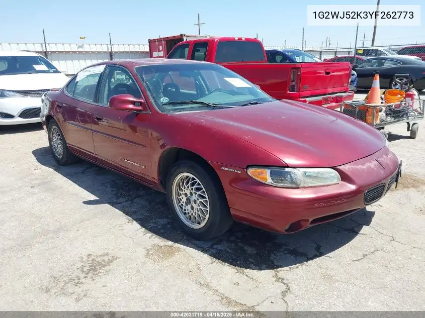 2000 Pontiac Grand Prix Se VIN: 1G2WJ52K3YF262773 Lot: 42031719
