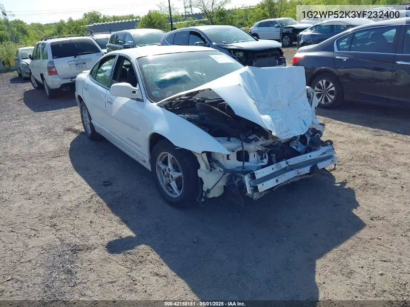 2000 Pontiac Grand Prix Gt VIN: 1G2WP52K3YF232400 Lot: 42158151