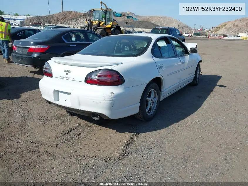 2000 Pontiac Grand Prix Gt VIN: 1G2WP52K3YF232400 Lot: 42158151