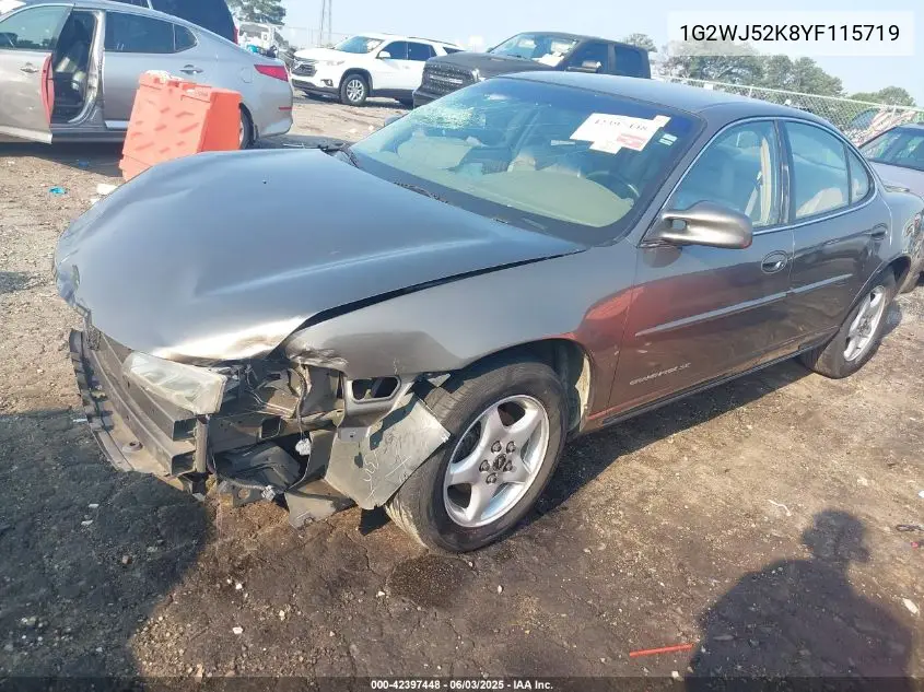 2000 Pontiac Grand Prix Se VIN: 1G2WJ52K8YF115719 Lot: 42397448