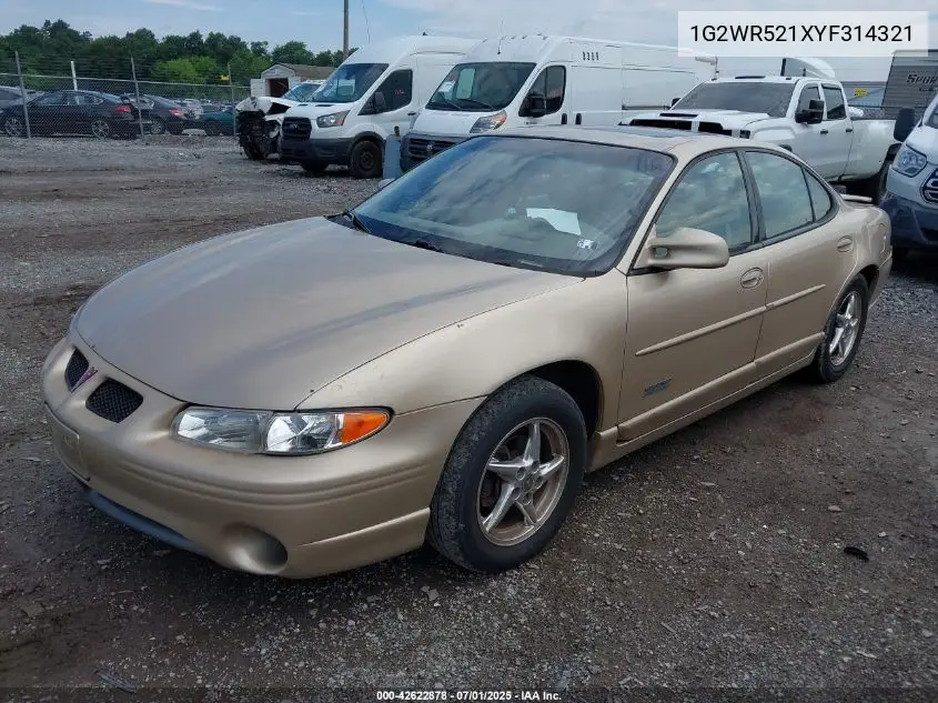 2000 Pontiac Grand Prix Gtp VIN: 1G2WR521XYF314321 Lot: 42622878