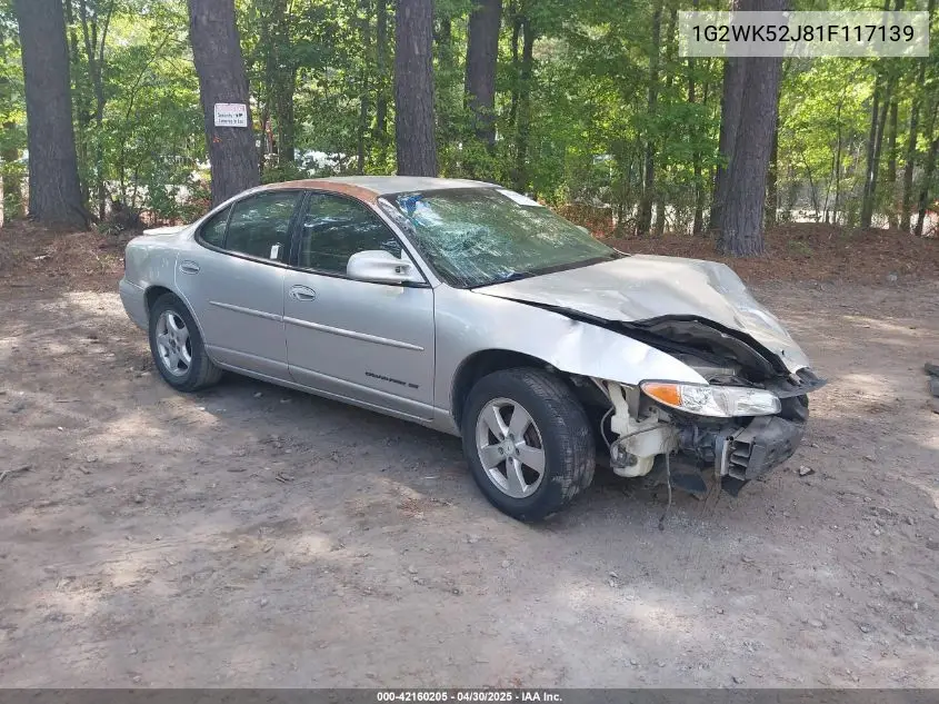 2001 Pontiac Grand Prix Se VIN: 1G2WK52J81F117139 Lot: 42160205
