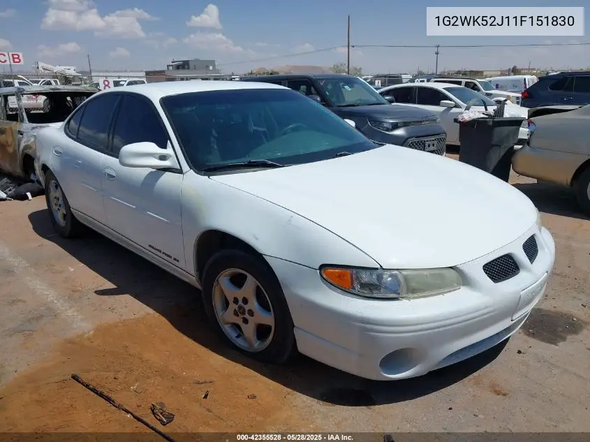 2001 Pontiac Grand Prix Se VIN: 1G2WK52J11F151830 Lot: 42355528