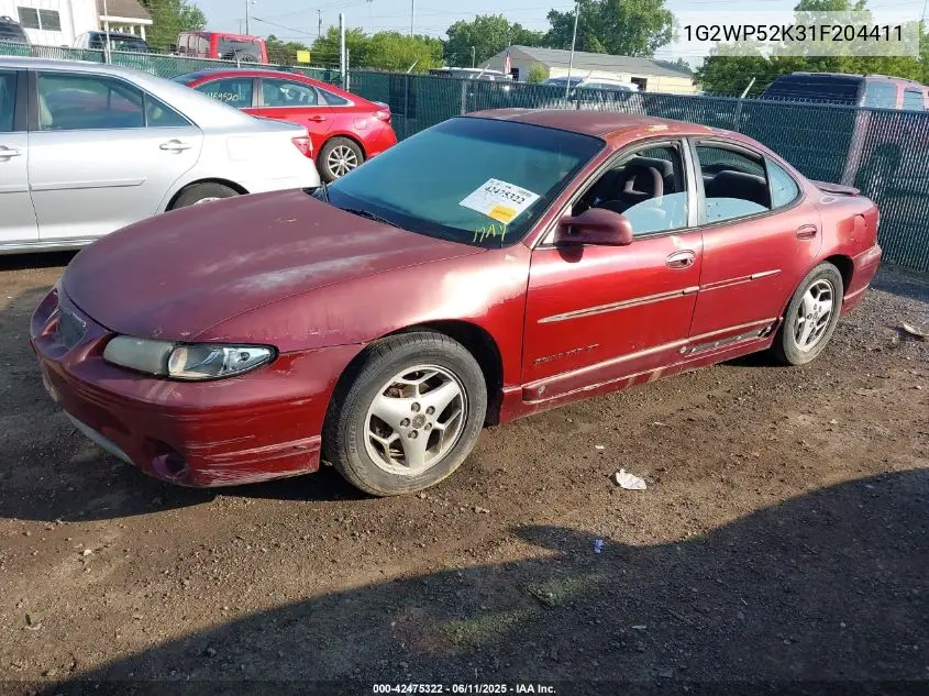 2001 Pontiac Grand Prix Gt VIN: 1G2WP52K31F204411 Lot: 42475322