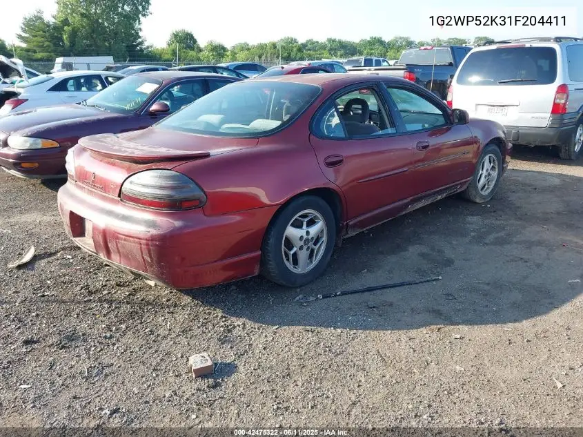 2001 Pontiac Grand Prix Gt VIN: 1G2WP52K31F204411 Lot: 42475322