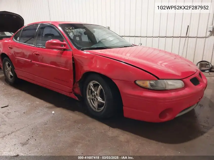 2002 Pontiac Grand Prix Gt VIN: 1G2WP52KX2F287952 Lot: 41687418
