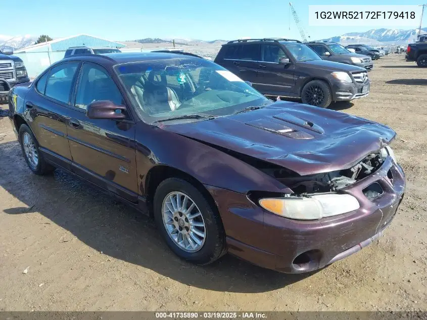2002 Pontiac Grand Prix Gtp VIN: 1G2WR52172F179418 Lot: 41735890