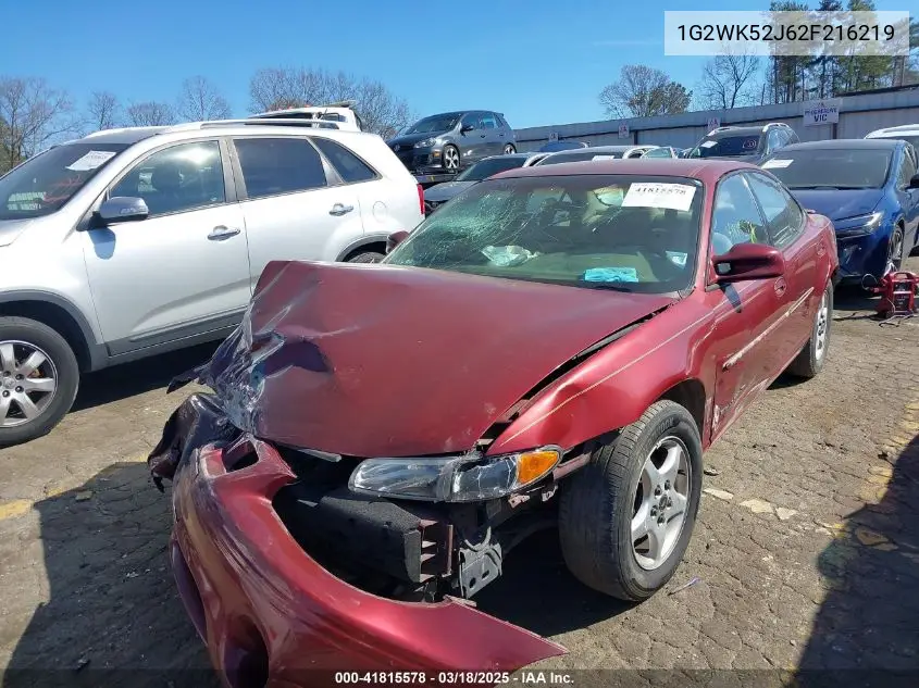 2002 Pontiac Grand Prix Se VIN: 1G2WK52J62F216219 Lot: 41815578