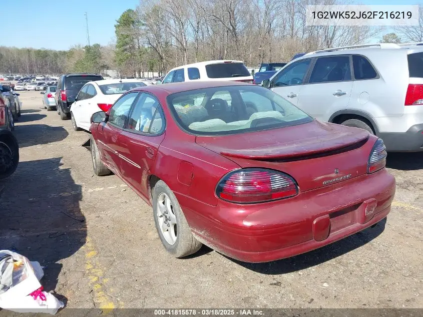 2002 Pontiac Grand Prix Se VIN: 1G2WK52J62F216219 Lot: 41815578