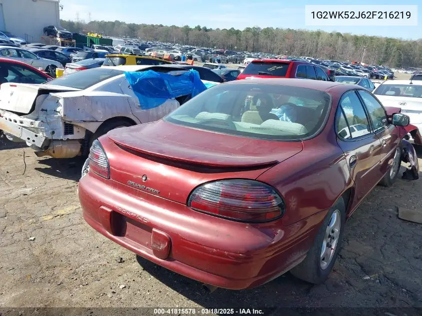 2002 Pontiac Grand Prix Se VIN: 1G2WK52J62F216219 Lot: 41815578