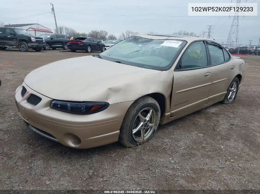 2002 Pontiac Grand Prix Gt VIN: 1G2WP52K02F129233 Lot: 41963349