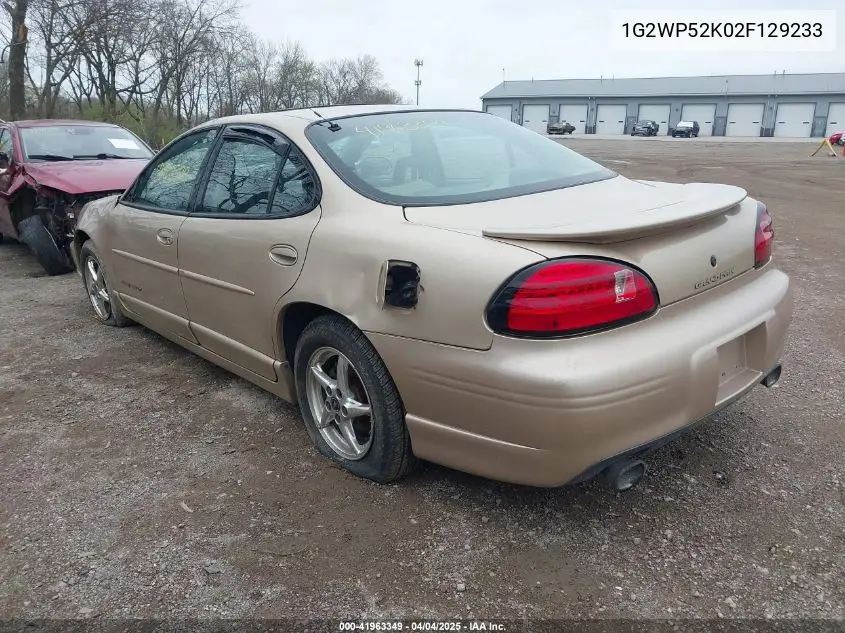 2002 Pontiac Grand Prix Gt VIN: 1G2WP52K02F129233 Lot: 41963349