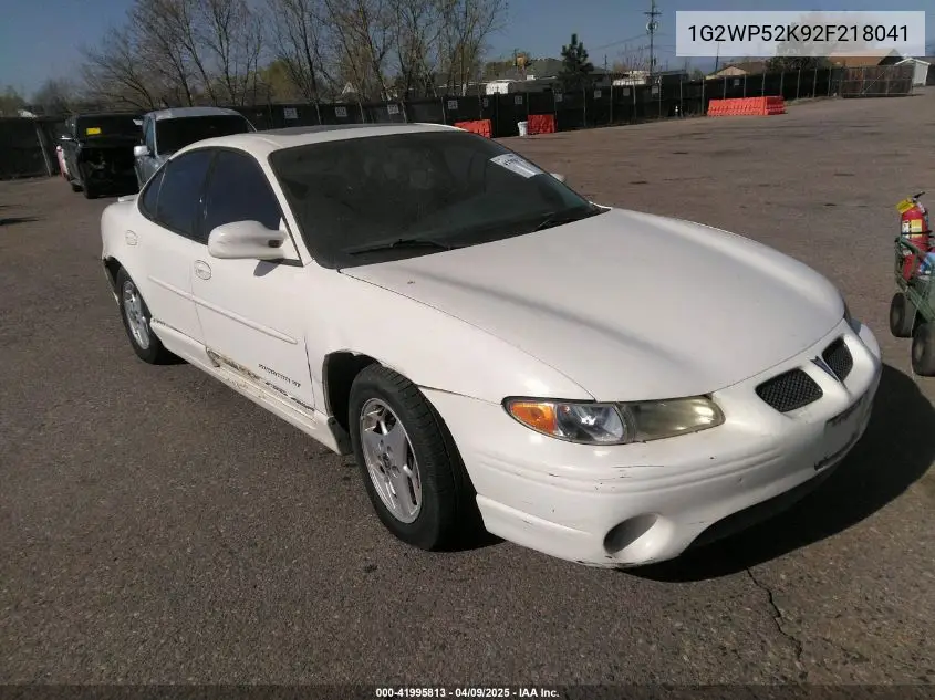 2002 Pontiac Grand Prix Gt VIN: 1G2WP52K92F218041 Lot: 41995813