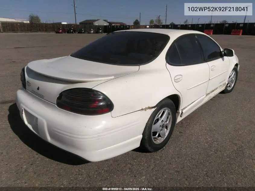 2002 Pontiac Grand Prix Gt VIN: 1G2WP52K92F218041 Lot: 41995813