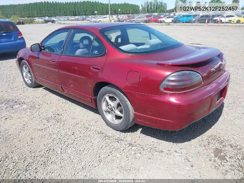 2002 Pontiac Grand Prix Gt VIN: 1G2WP52K12F252457 Lot: 42234649