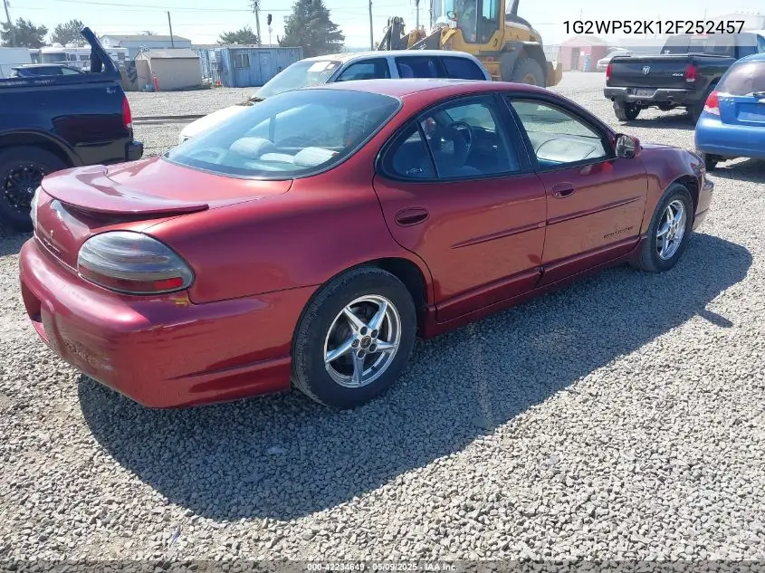 2002 Pontiac Grand Prix Gt VIN: 1G2WP52K12F252457 Lot: 42234649