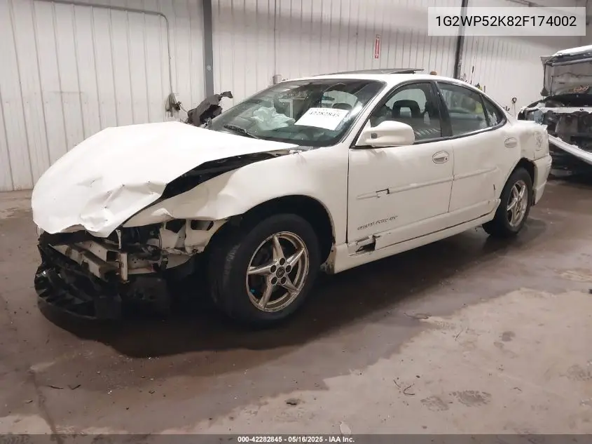 2002 Pontiac Grand Prix Gt VIN: 1G2WP52K82F174002 Lot: 42282845