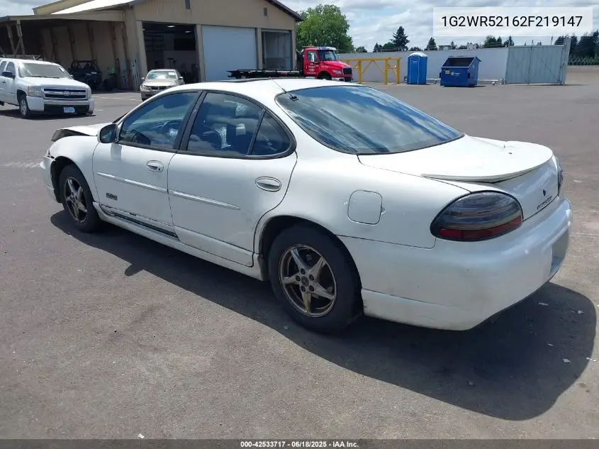 2002 Pontiac Grand Prix Gtp VIN: 1G2WR52162F219147 Lot: 42533717