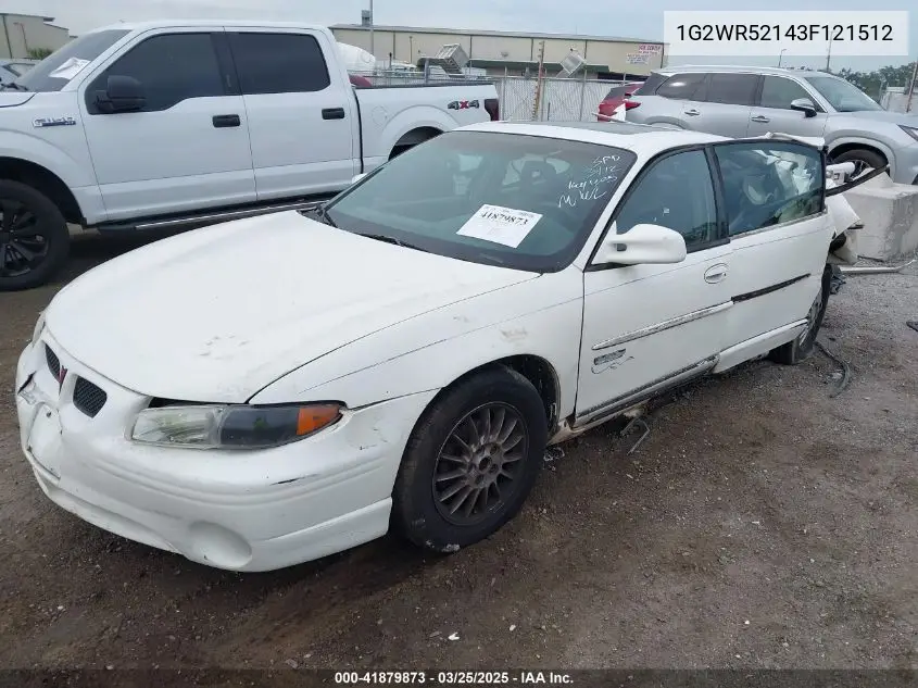 2003 Pontiac Grand Prix Gtp VIN: 1G2WR52143F121512 Lot: 41879873