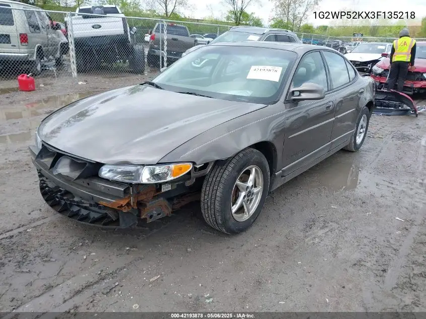 2003 Pontiac Grand Prix Gt VIN: 1G2WP52KX3F135218 Lot: 42193878